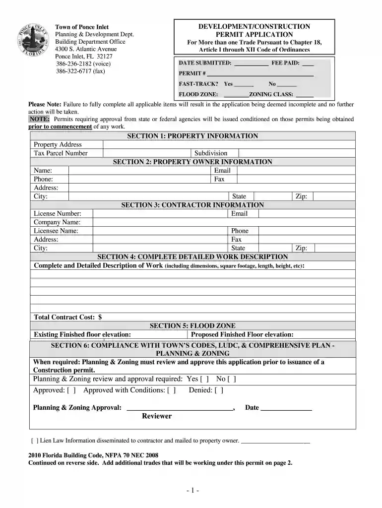ponce inlet building department Preview on Page 1