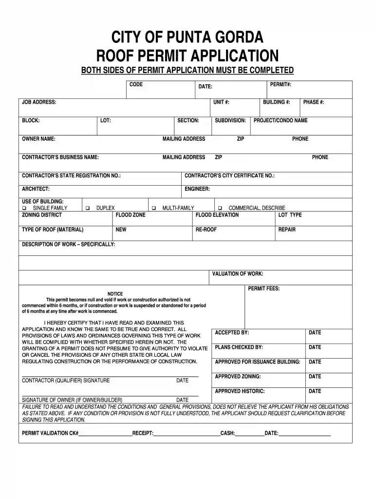city of punta gorda permit application Preview on Page 1