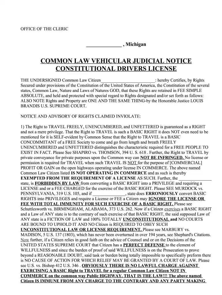 constitutional driver's license Preview on Page 1