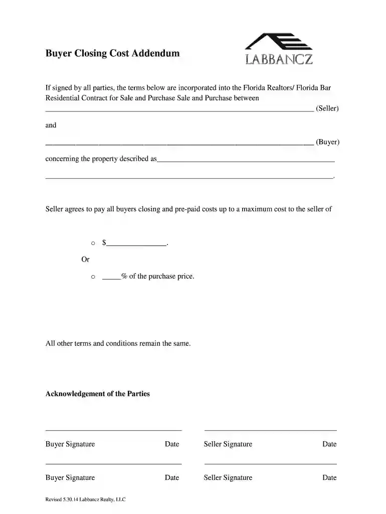 seller credit addendum Preview on Page 1
