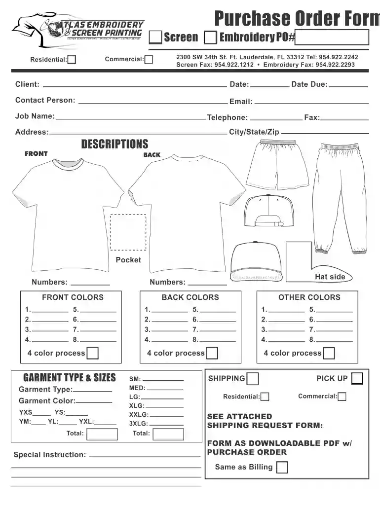 embroidery order form template free Preview on Page 1