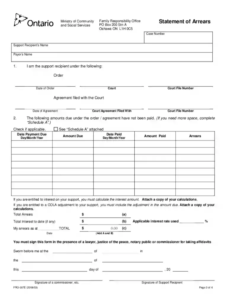 statement of arrears fro Preview on Page 1