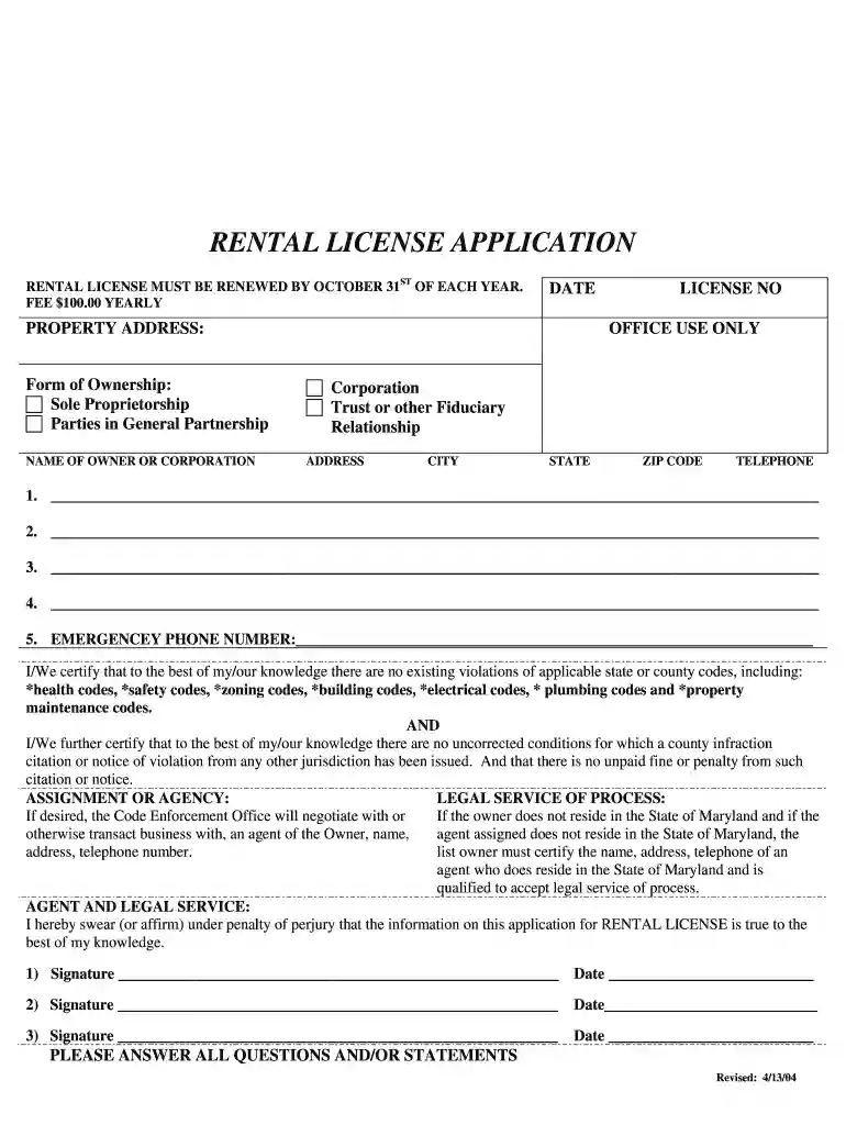 pg county rental license Preview on Page 1