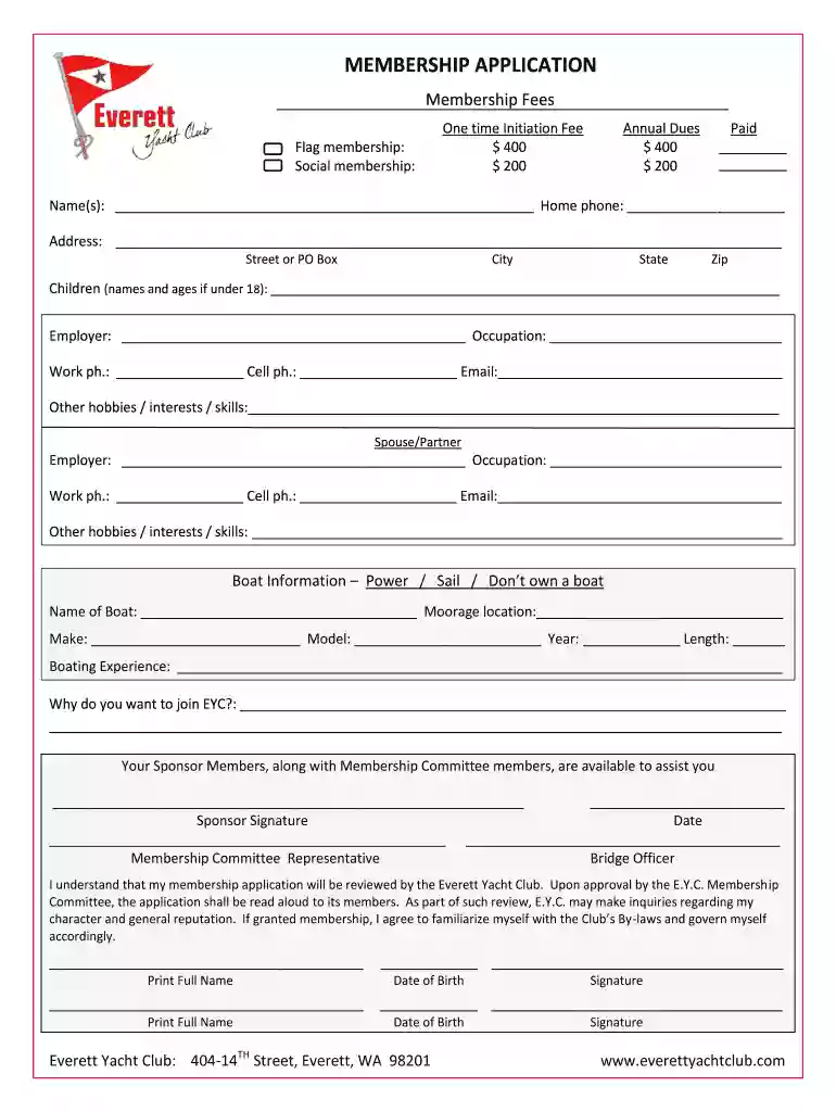 membership everett yacht club Preview on Page 1