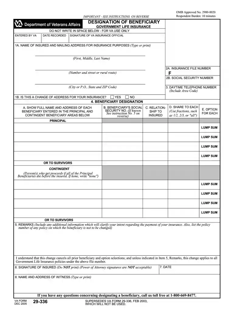 va form 29 336 Preview on Page 1