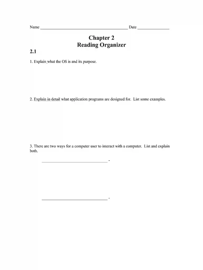 chapter 2 reading organizer Preview on Page 1