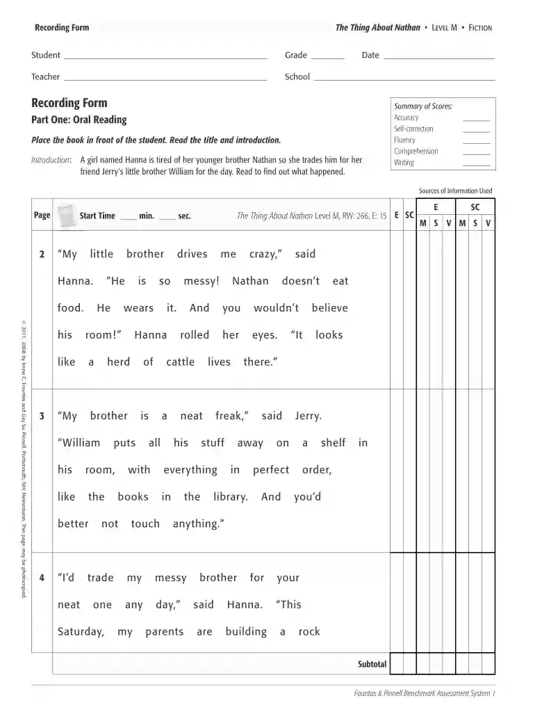 the thing about nathan running record Preview on Page 1