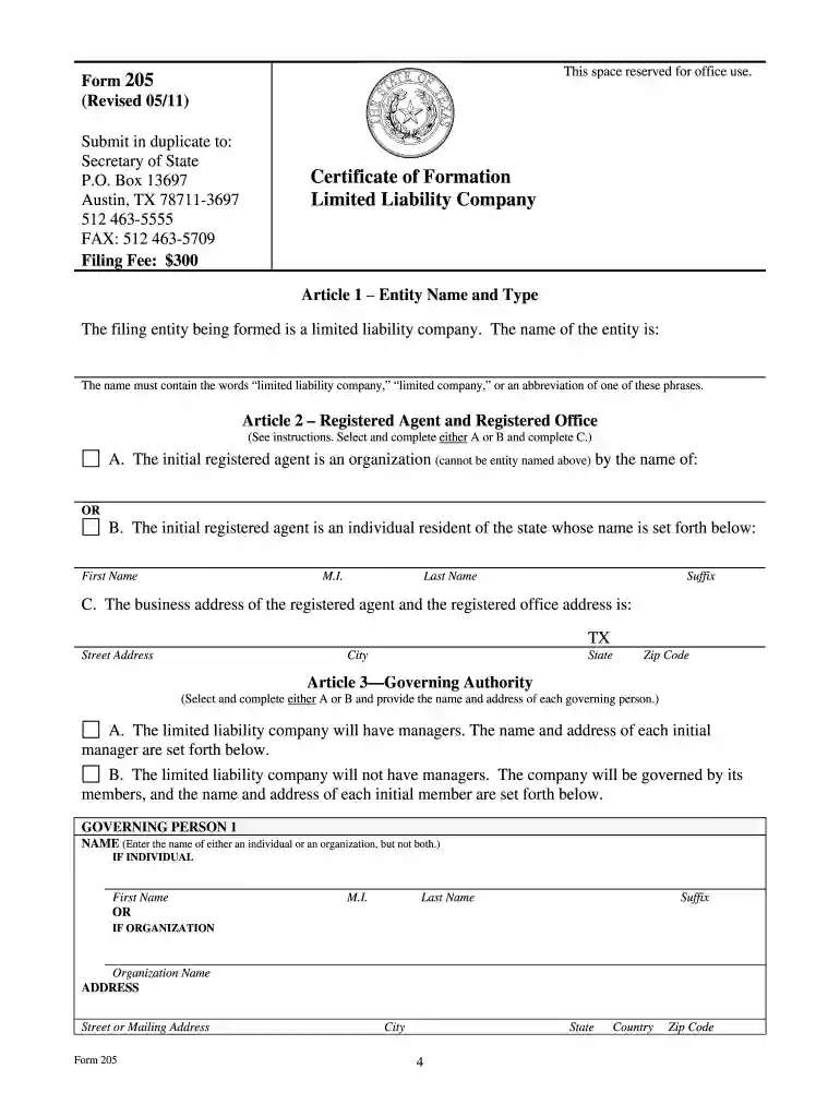 formation limited liability company Preview on Page 1
