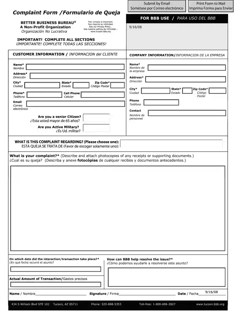 bbb complaint lookup Preview on Page 1