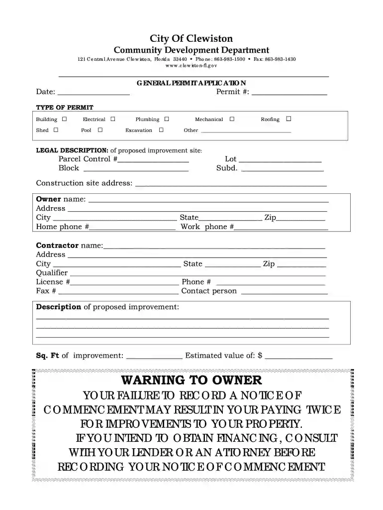 clewiston building department Preview on Page 1
