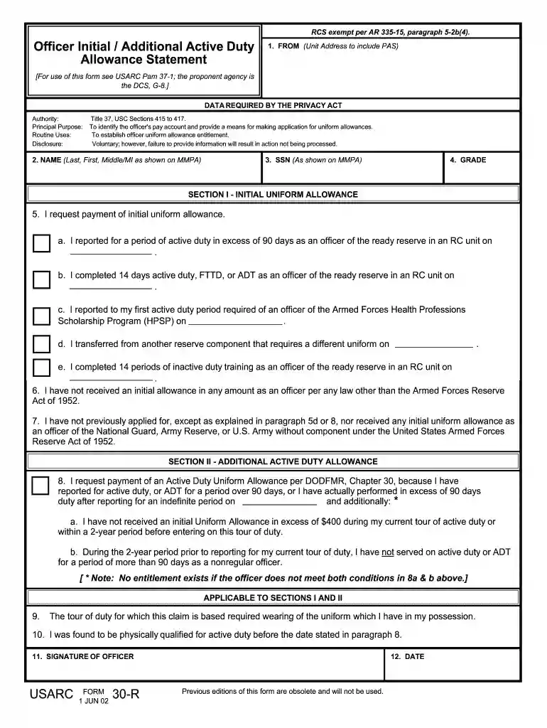 usar form 30 r Preview on Page 1