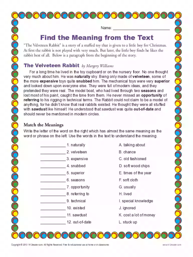 context clues worksheets grade 3 pdf Preview on Page 1