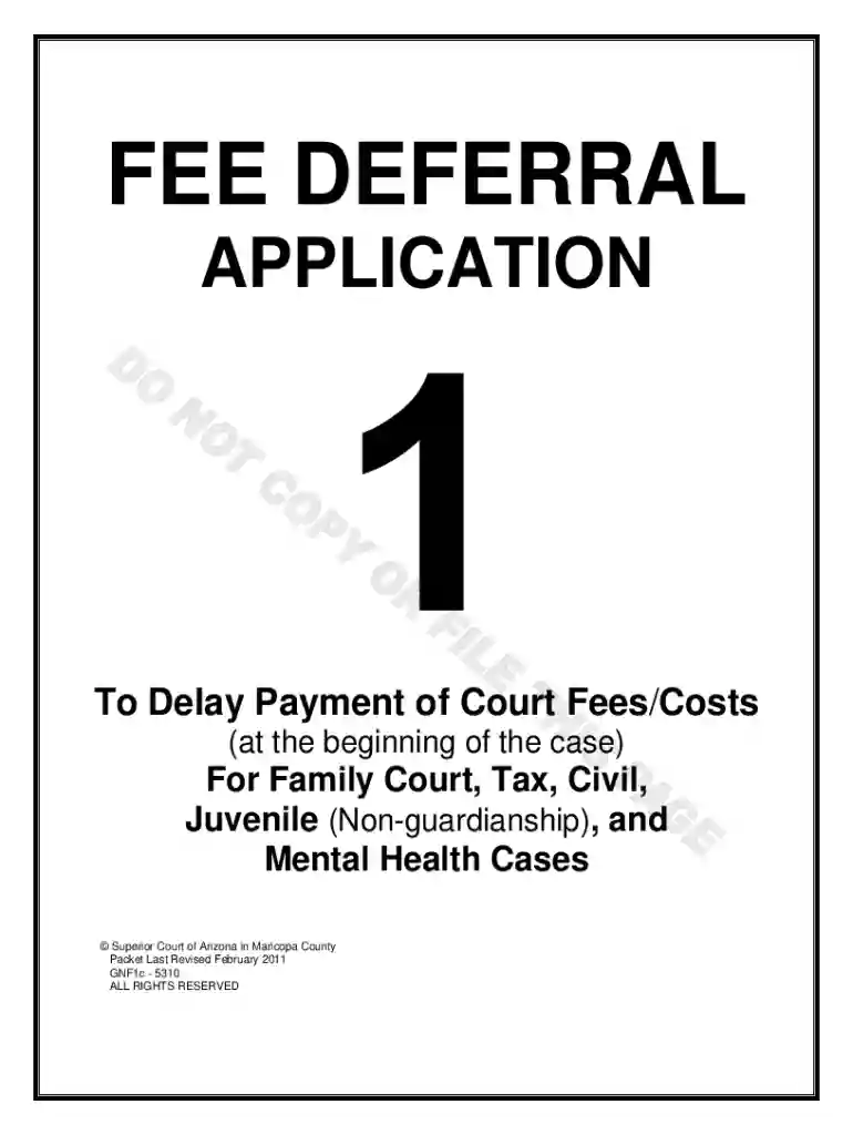 maricopa county fee deferral form Preview on Page 1