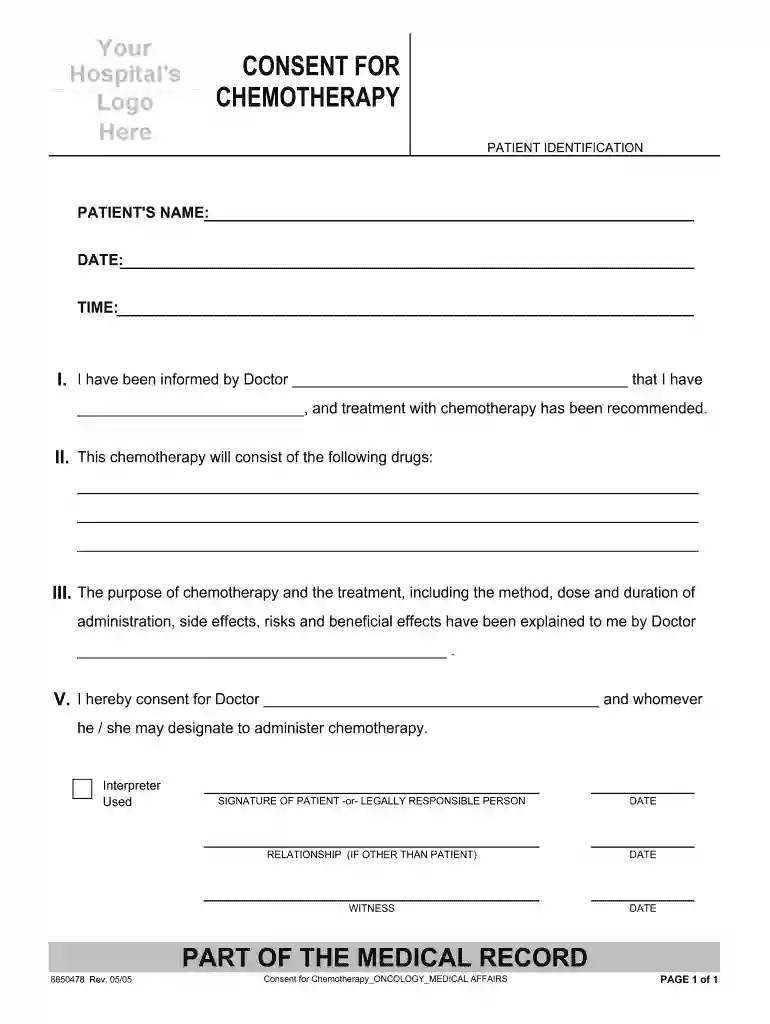 chemotherapy consent form pdf Preview on Page 1