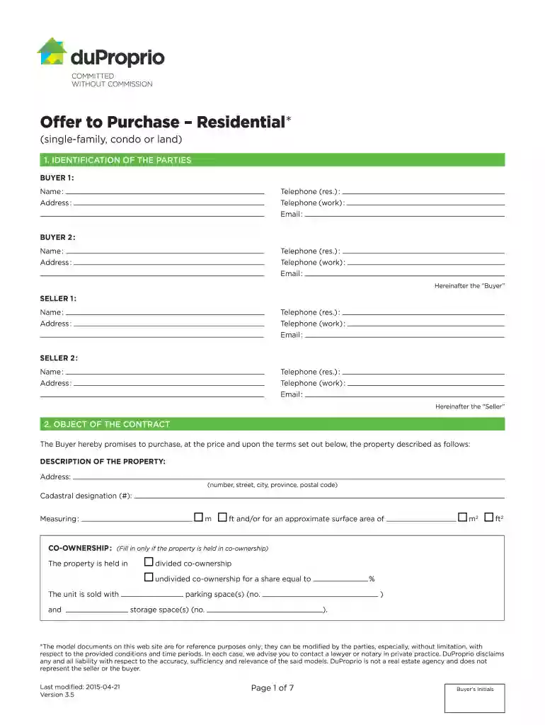 promesse d'achat pdf Preview on Page 1