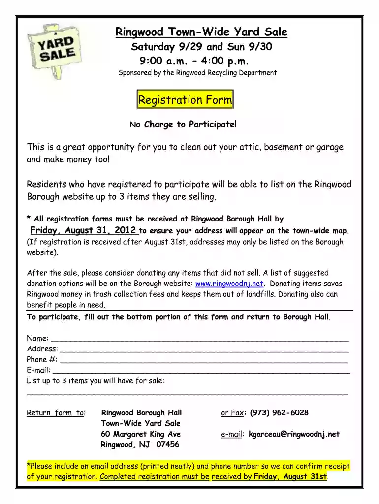 ringwood town wide garage sale Preview on Page 1