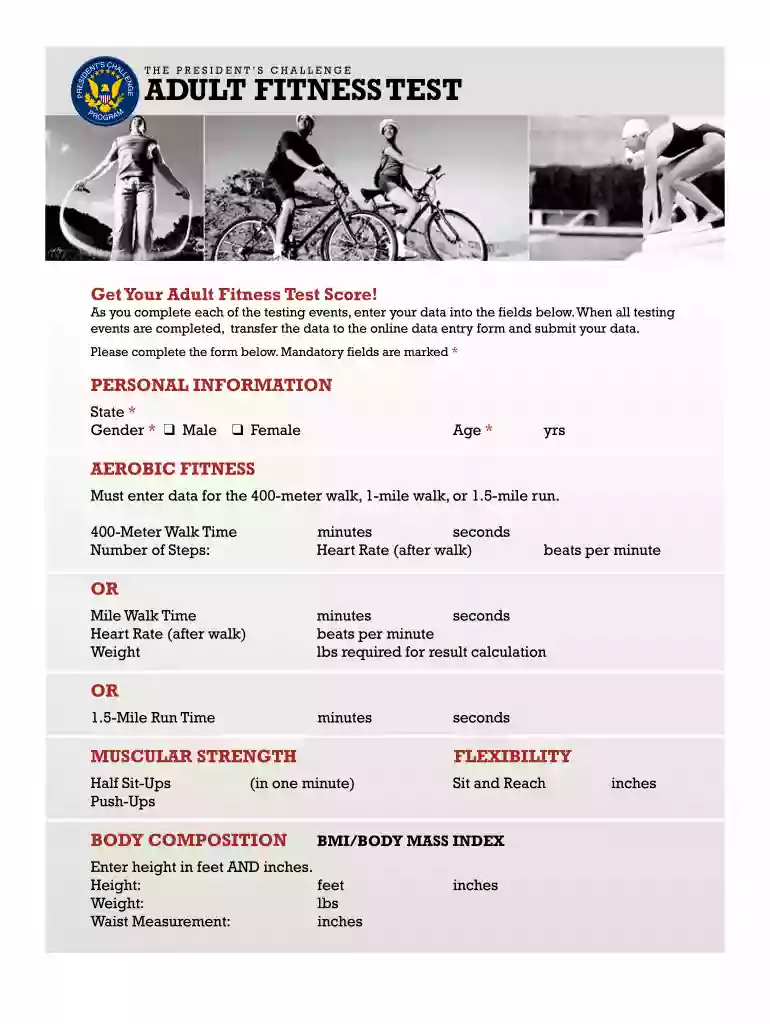 adult fitness test Preview on Page 1