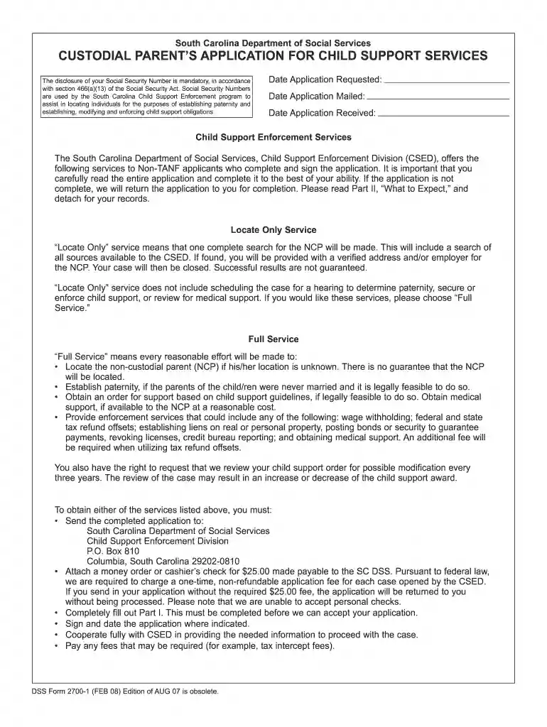 Dss form 2700 1 fillable 2008 Preview on Page 1