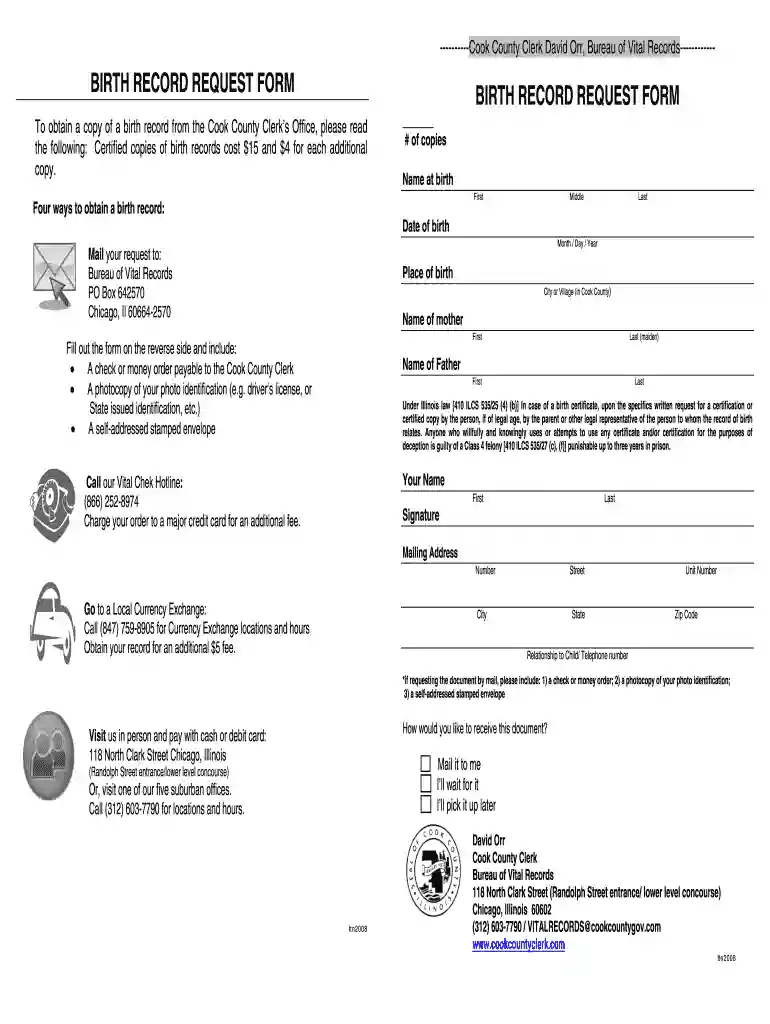 blank illinois birth certificate template Preview on Page 1
