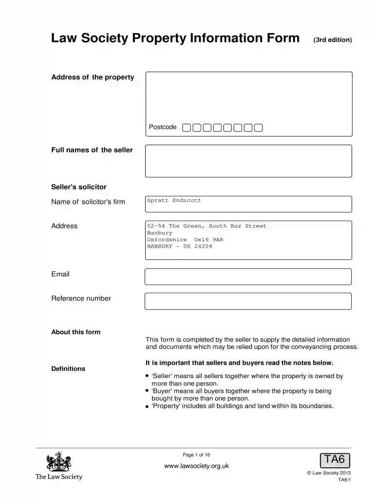 ta6 form Preview on Page 1