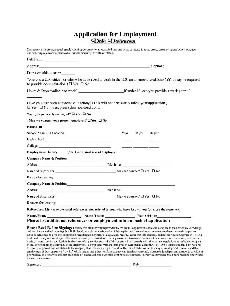 deli application Preview on Page 1