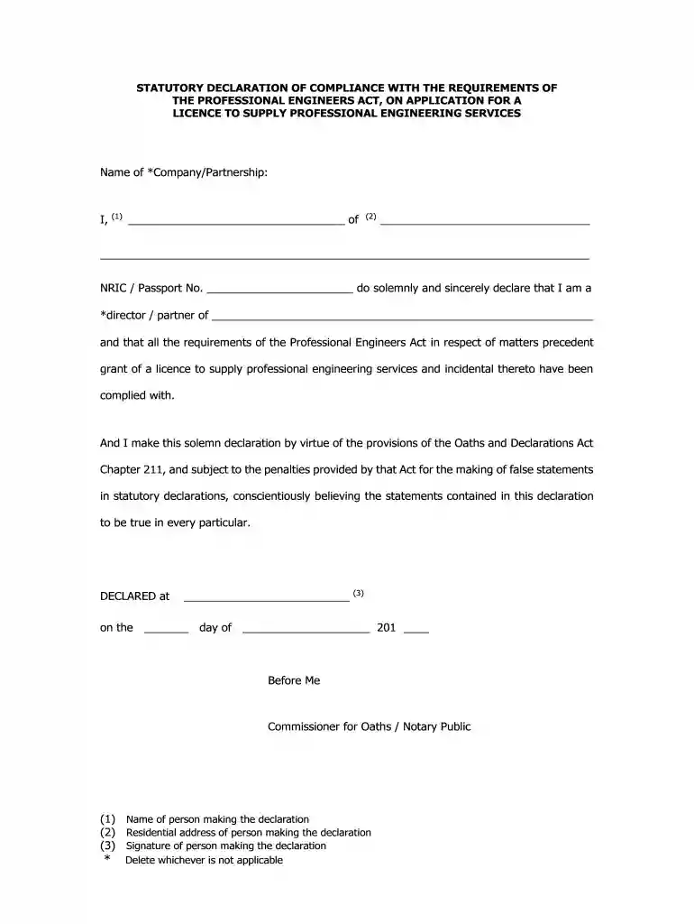 statutory declaration compliance Preview on Page 1