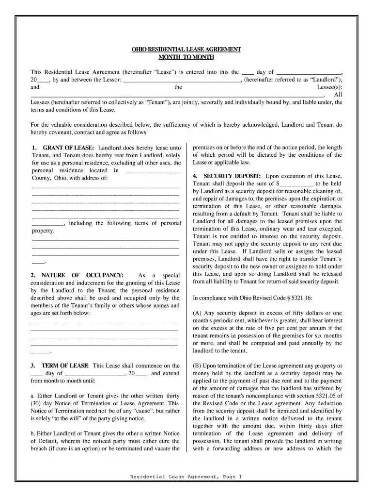 how to fill out a monthly rental agreement Preview on Page 1