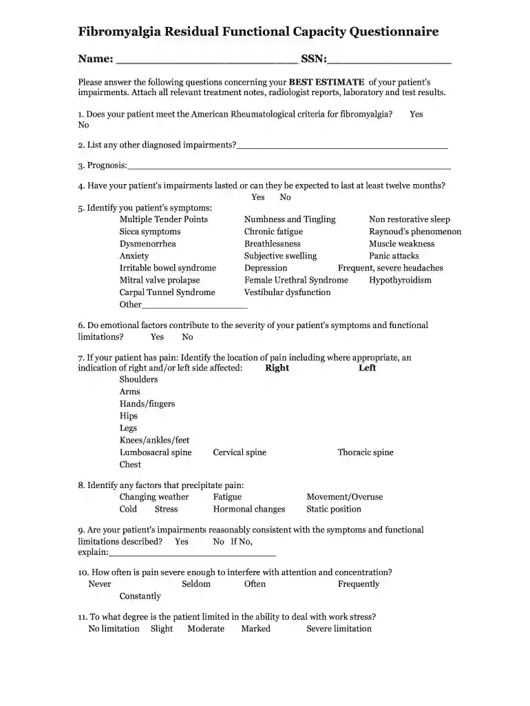 fibromyalgia questionnaire nhs Preview on Page 1