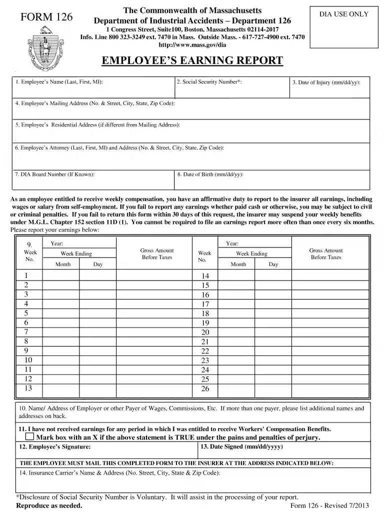 EMPLOYEES EARNING REPORT - MassGov Preview on Page 1