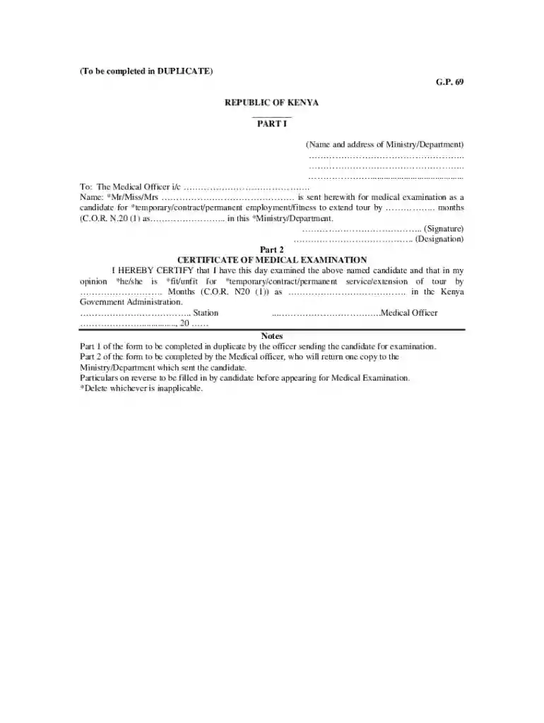 gp69 form Preview on Page 1