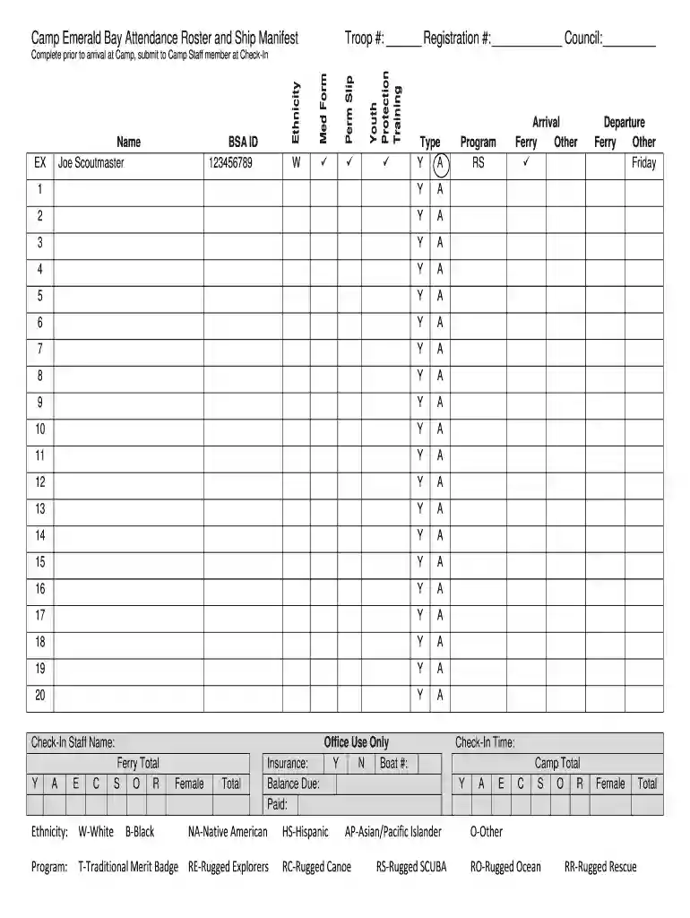 2013 EB Attendance Roster and Ship Manifest Revised 12062012doc Preview on Page 1