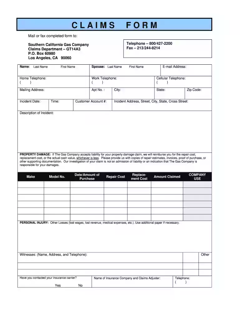 socalgas claims Preview on Page 1