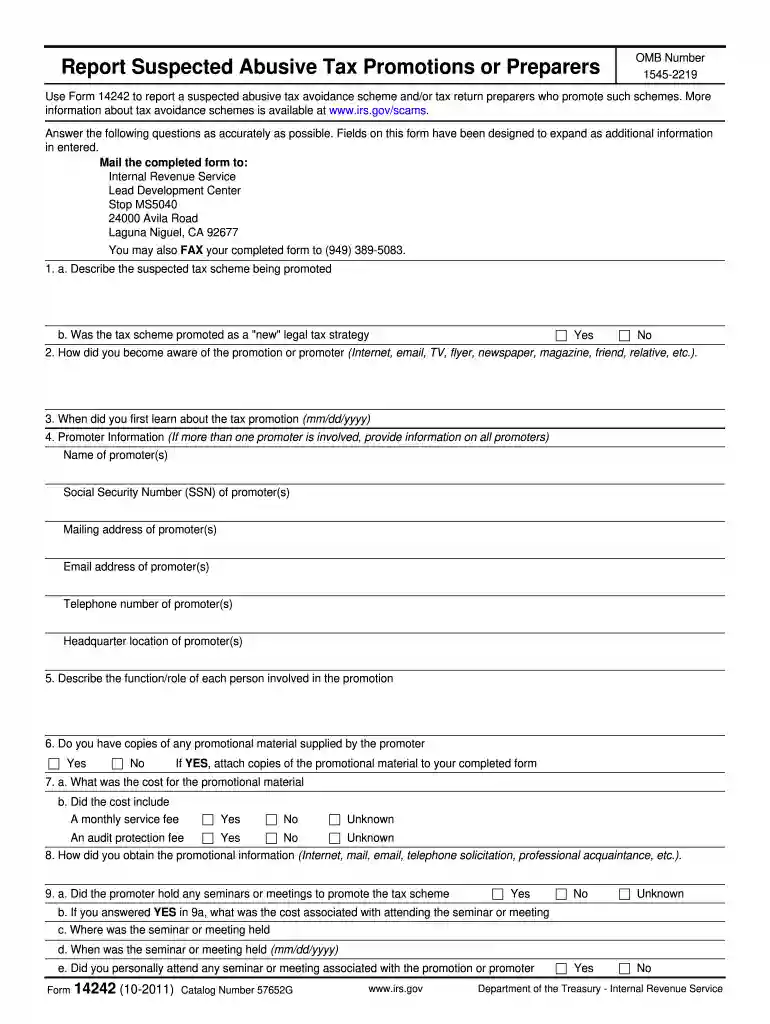 form 14242 Preview on Page 1