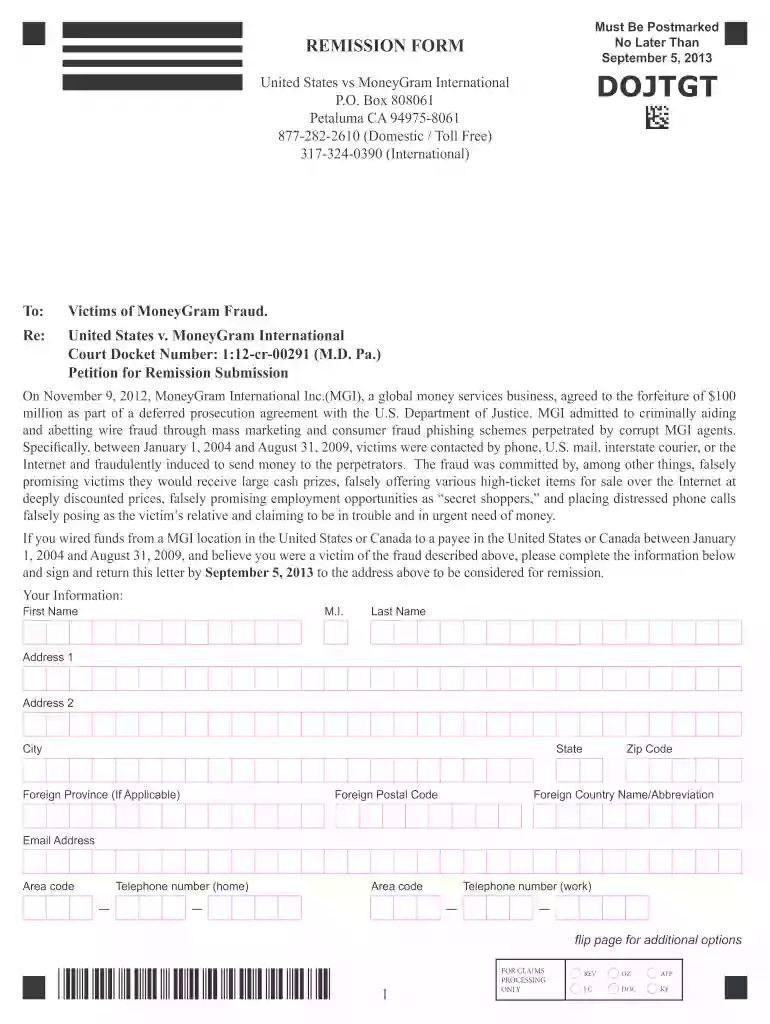 gilardi co llc remission administrator Preview on Page 1