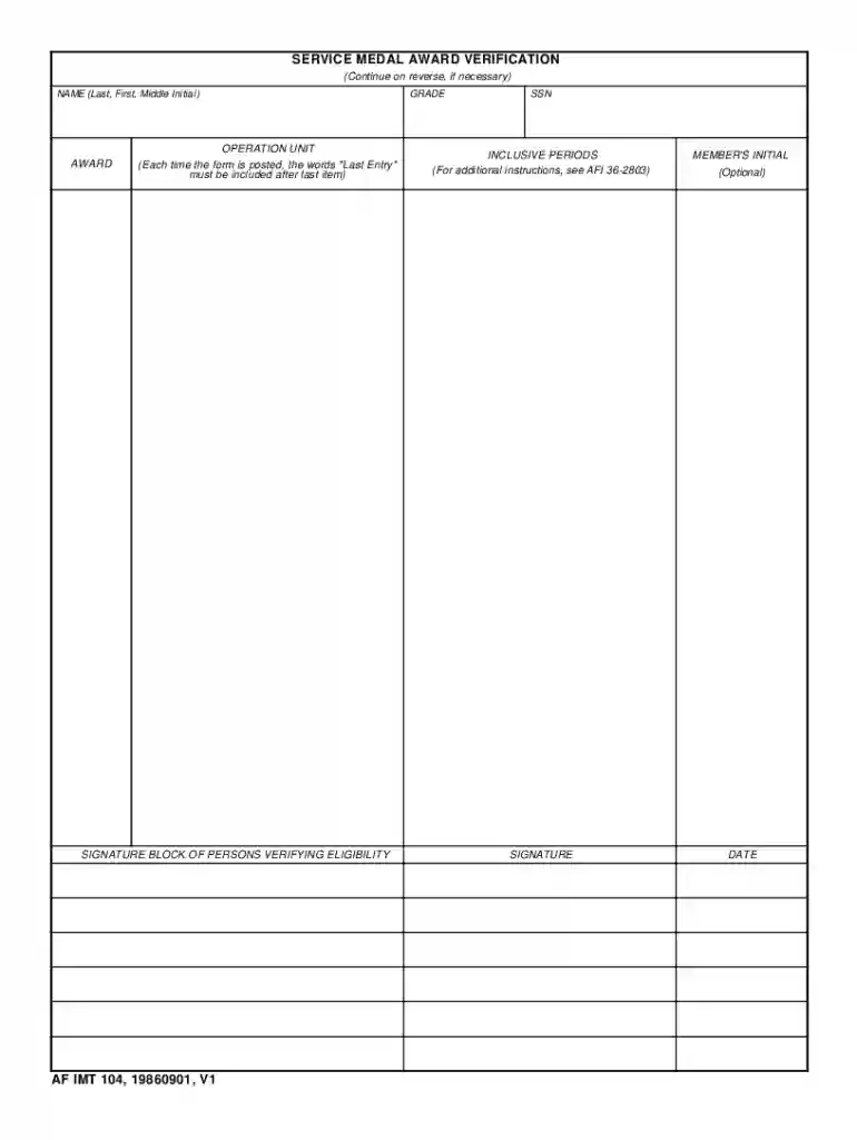af form 104 Preview on Page 1