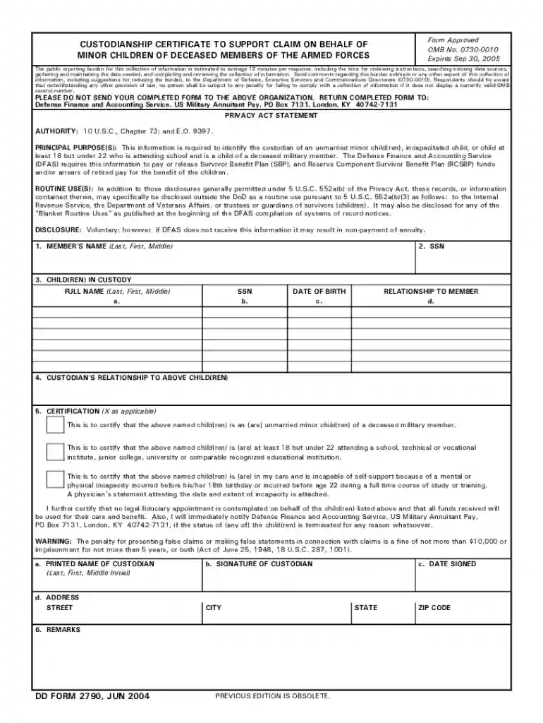 dd 2790 Preview on Page 1