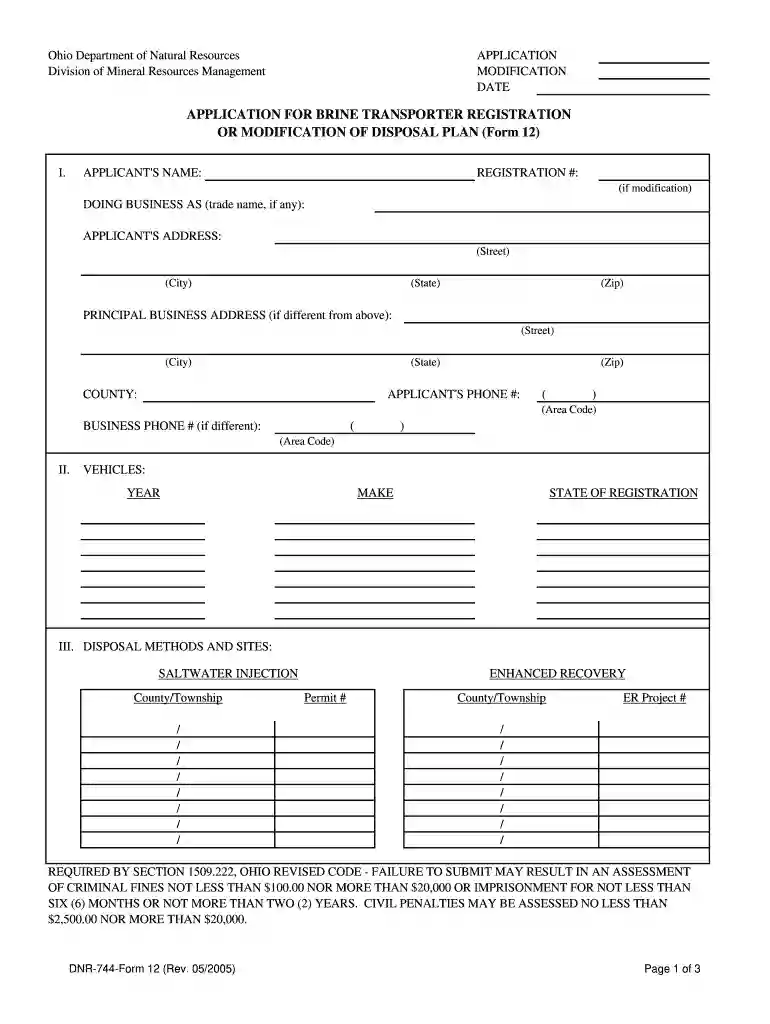 ohio dnr form Preview on Page 1