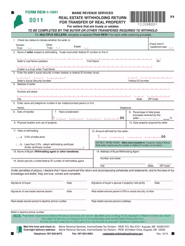 form rew 1 1041 2011 Preview on Page 1