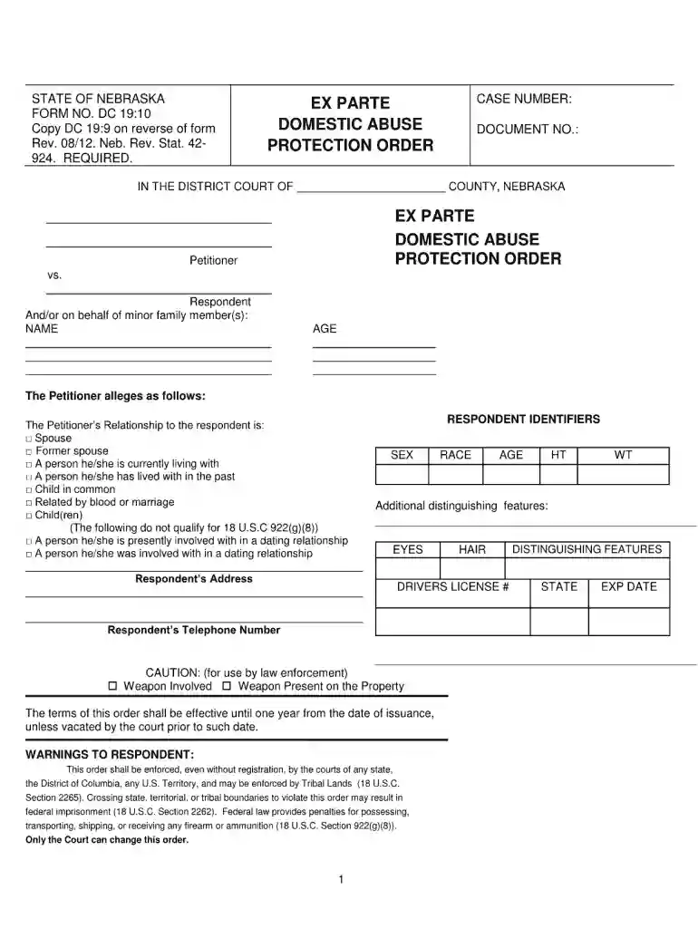 how to fight a protection order in nebraska Preview on Page 1