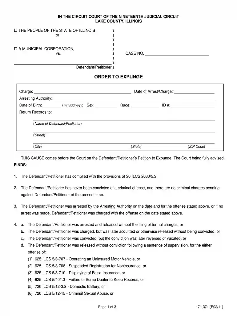 illinois expungement forms Preview on Page 1