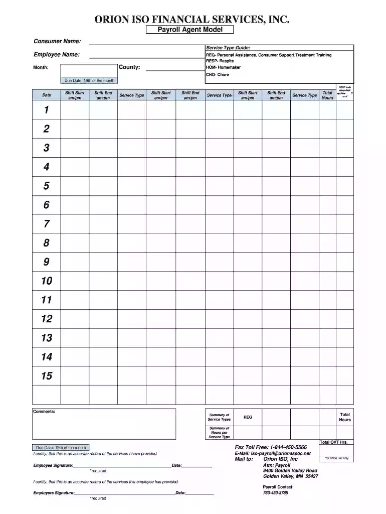 orion iso forms Preview on Page 1