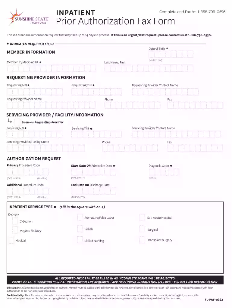 sunshine authorization form Preview on Page 1