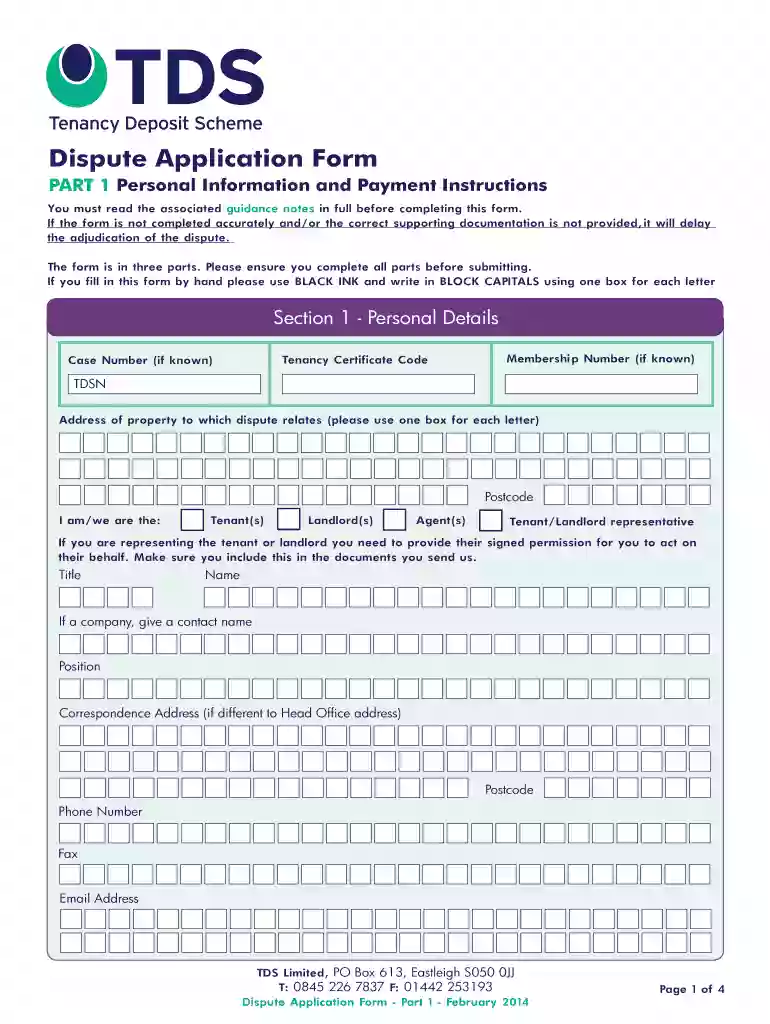 tsb dispute form Preview on Page 1
