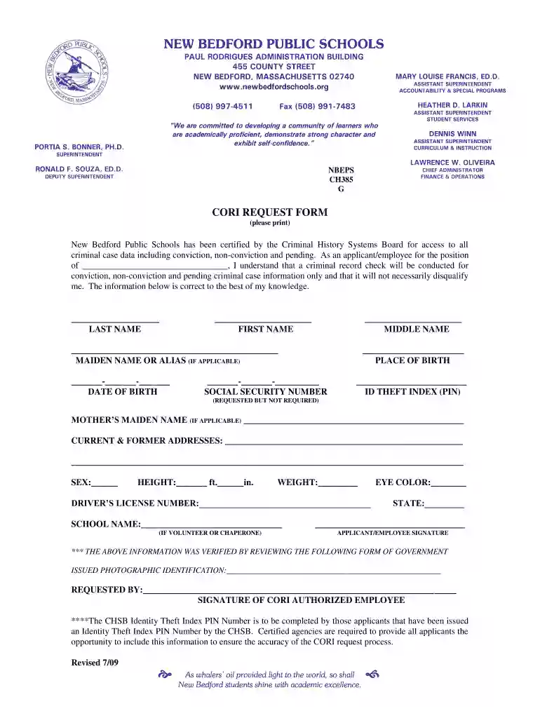 cori form Preview on Page 1