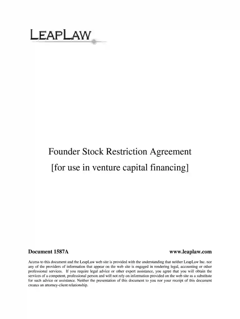 founder stock purchase agreement Preview on Page 1