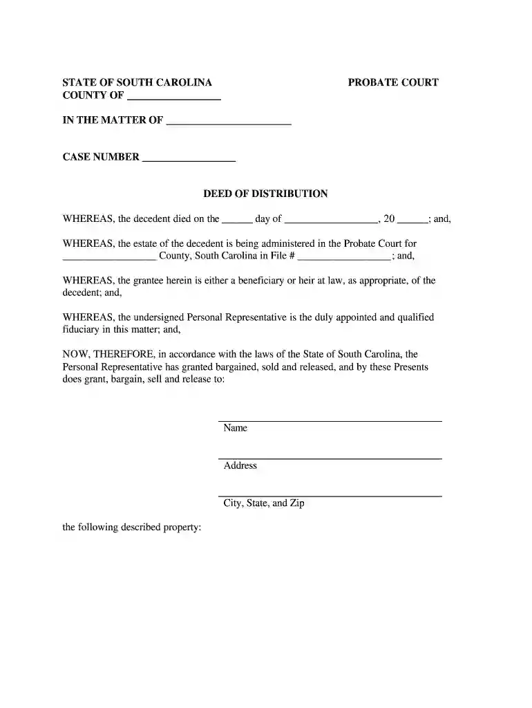 deed of distribution Preview on Page 1