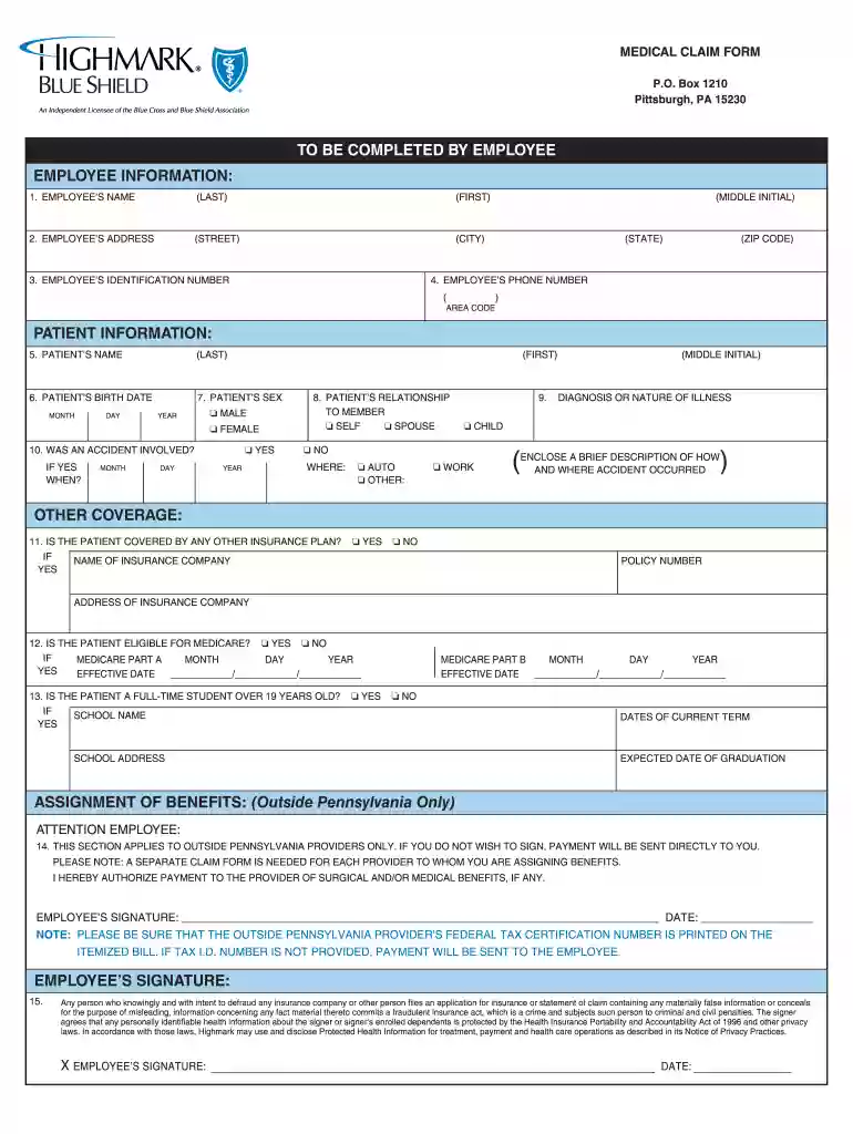 highmark bcbs pa provider appeal form Preview on Page 1