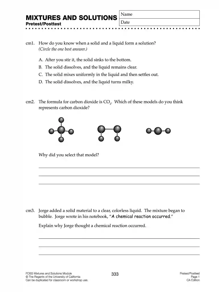 foss mixtures and solutions pdf Preview on Page 1