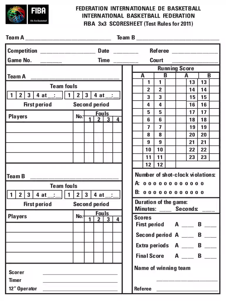 3x3 scoresheet Preview on Page 1