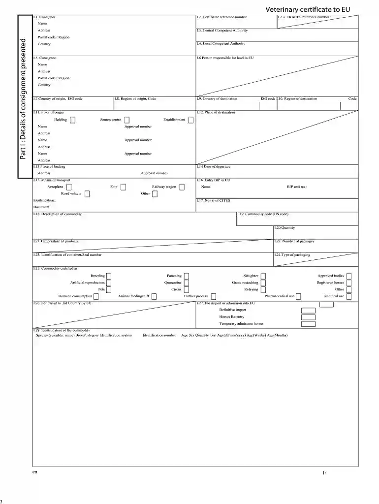 Veterinary certificate to EU - nvms-gvc.com Preview on Page 1